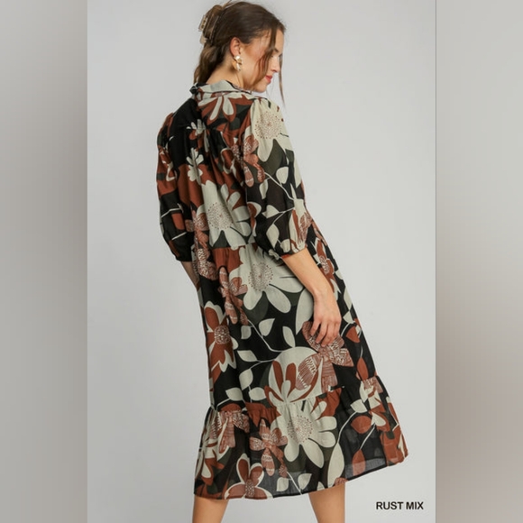 EUC Umgee size Large Midi Dress - Picture 2 of 8